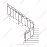 Média réf. 362 (8/18): Rampe d'escalier en fer forgé, style Design fonctionnel, modèle barreaux