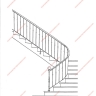 Média réf. 363 (9/18): Rampe d'escalier en fer forgé, style Design fonctionnel, modèle barreaux