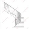 Média réf. 365 (11/18): Rampe d'escalier en fer forgé, style Design fonctionnel, modèle barreaux