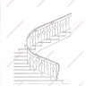 Média réf. 370 (16/18): Rampe d'escalier en fer forgé, style Design fonctionnel, modèle barreaux