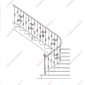Média réf. 371 (17/18): Rampe d'escalier en fer forgé, style Design fonctionnel, modèle barreaux