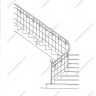 Média réf. 372 (18/18): Rampe d'escalier en fer forgé, style Design fonctionnel, modèle barreaux