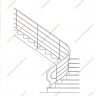 Média réf. 386 (4/8): Rampe d'escalier en fer forgé, style Design fonctionnel, modèle bateau