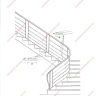 Média réf. 387 (5/8): Rampe d'escalier en fer forgé, style Design fonctionnel, modèle bateau