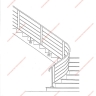 Média réf. 388 (6/8): Rampe d'escalier en fer forgé, style Design fonctionnel, modèle bateau