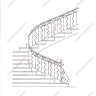 Média réf. 403 (2/6): Rampe d'escalier en fer forgé, style Design fonctionnel, modèle provence