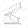 Média réf. 406 (5/6): Rampe d'escalier en fer forgé, style Design fonctionnel, modèle provence