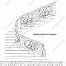Média réf. 411 (1/1): Rampe d'escalier en fer forgé, style Floral végétal, modèle arbre du voyageur