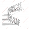 Média réf. 431 (2/7): Rampe d'escalier en fer forgé, style Floral végétal, modèle fleurs (roses)