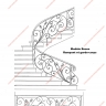 Média réf. 432 (3/7): Rampe d'escalier en fer forgé, style Floral végétal, modèle fleurs (roses)