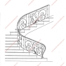 Média réf. 433 (4/7): Rampe d'escalier en fer forgé, style Floral végétal, modèle fleurs (roses)