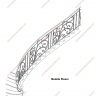 Média réf. 436 (7/7): Rampe d'escalier en fer forgé, style Floral végétal, modèle fleurs (roses)