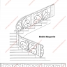 Média réf. 441 (1/1): Rampe d'escalier en fer forgé, style Floral végétal, modèle marguerite