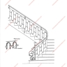 Média réf. 462 (2/2): Rampe d'escalier en fer forgé, style Moyen-âge, modèle romane
