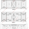 Média réf. 487 (9/10): Balcons en fer forgé, style traditionnel, modèle barreaux médaillon 1