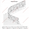 Média réf. 1206 (1/4): Rampe d'escalier en fer forgé, style Classique et baroque, modèle Gonzague