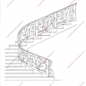 Média réf. 1209 (4/4): Rampe d'escalier en fer forgé, style Classique et baroque, modèle Gonzague