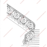Média réf. 86 (1/11): Rampe d'escalier en fer forgé, style Classique et baroque, modèle Louis XVI et variantes