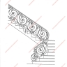 Média réf. 87 (2/11): Rampe d'escalier en fer forgé, style Classique et baroque, modèle Louis XVI et variantes