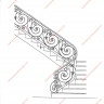 Média réf. 88 (3/11): Rampe d'escalier en fer forgé, style Classique et baroque, modèle Louis XVI et variantes