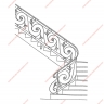 Média réf. 108 (6/6): Rampe d'escalier en fer forgé, style Classique et baroque, modèle Louis XVI feuillage