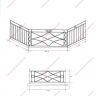 Média réf. 568 (4/8): Balcons en fer forgé, style moderne, modèle Médaillons géométriques