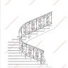 Média réf. 111 (1/1): Rampe d'escalier en fer forgé, style Classique et baroque, modèle marais
