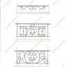 Média réf. 621 (4/8): Appuis de fenêtre en fer forgé, style traditionnel, modèle ba volutes