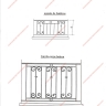 Média réf. 634 (6/9): Appuis de fenêtre en fer forgé, style traditionnel, modèle barreaux volutes 1